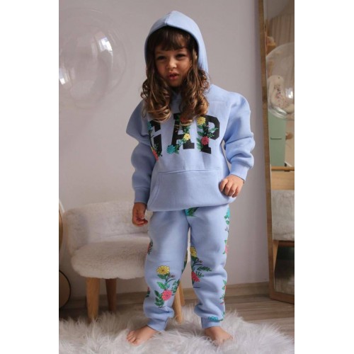 Çiçekli Mavi GAP Kız Çocuk Takım Çiçekli Mavi GAP Kız Çocuk Takım