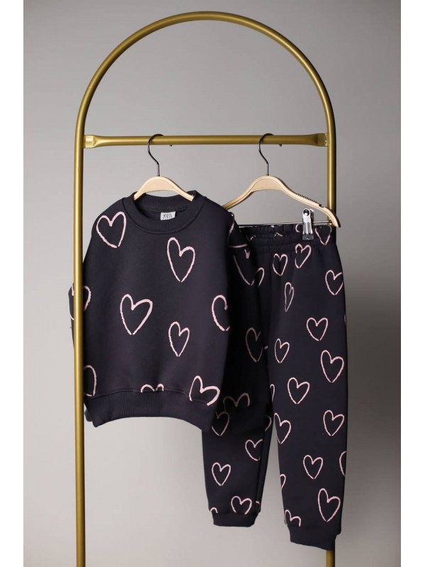 Pembe Kalpli Kız Eşofman Takımı